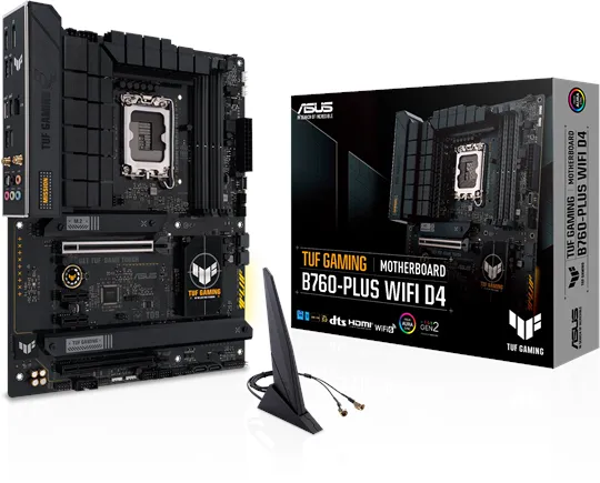 ASUS TUF GAMING B760-PLUS WIFI D4 Emolevy - Intel B760 - Intel LGA1700 - DDR4 RAM - ATX