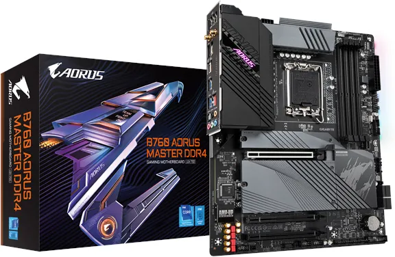GIGABYTE B760 AORUS MASTER DDR4 Emolevy - Intel B760 - Intel LGA1700 - DDR4 RAM - ATX
